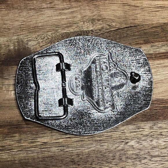2021 Pendleton Whiskey Let'er Buck Rodeo Cowboy Montana Silversmiths Belt Buckle - Picture 8 of 10
